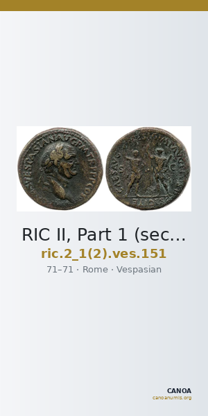 RIC II, Part 1 (second edition) Vespasian 151 — CANOA