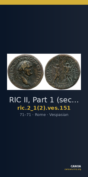 RIC II, Part 1 (second edition) Vespasian 151 — CANOA