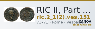 RIC II, Part 1 (second edition) Vespasian 151 — CANOA