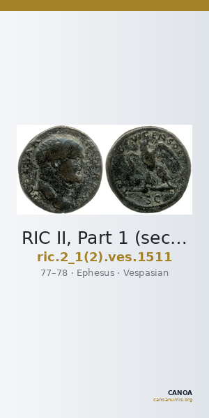 RIC II, Part 1 (second edition) Vespasian 1511 — CANOA