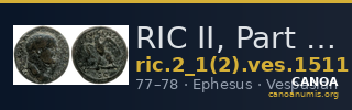 RIC II, Part 1 (second edition) Vespasian 1511 — CANOA