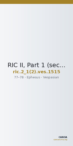 RIC II, Part 1 (second edition) Vespasian 1515 — CANOA