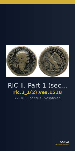 RIC II, Part 1 (second edition) Vespasian 1518 — CANOA