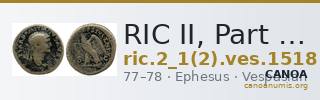 RIC II, Part 1 (second edition) Vespasian 1518 — CANOA