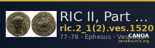 RIC II, Part 1 (second edition) Vespasian 1520 — CANOA