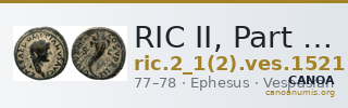 RIC II, Part 1 (second edition) Vespasian 1521 — CANOA