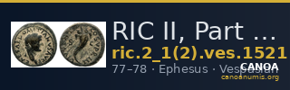 RIC II, Part 1 (second edition) Vespasian 1521 — CANOA
