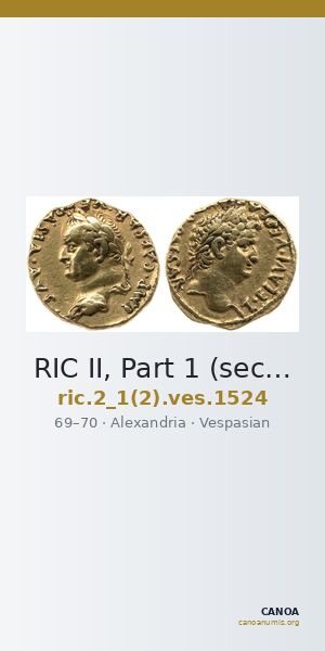 RIC II, Part 1 (second edition) Vespasian 1524 — CANOA