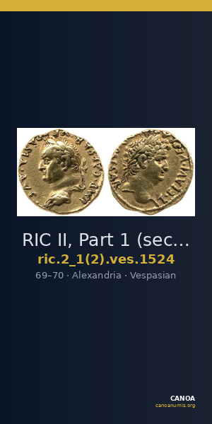 RIC II, Part 1 (second edition) Vespasian 1524 — CANOA