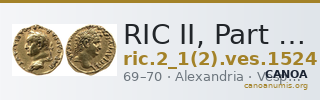 RIC II, Part 1 (second edition) Vespasian 1524 — CANOA