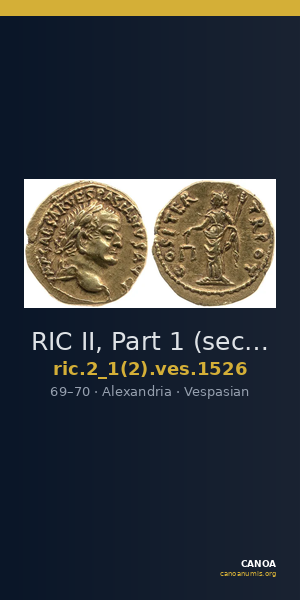RIC II, Part 1 (second edition) Vespasian 1526 — CANOA