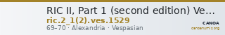 RIC II, Part 1 (second edition) Vespasian 1529 — CANOA