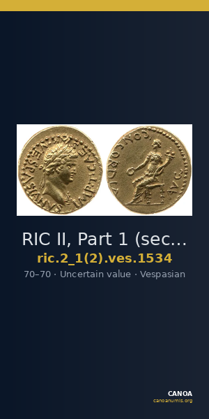 RIC II, Part 1 (second edition) Vespasian 1534 — CANOA