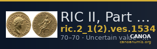 RIC II, Part 1 (second edition) Vespasian 1534 — CANOA