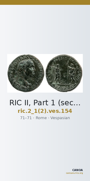 RIC II, Part 1 (second edition) Vespasian 154 — CANOA