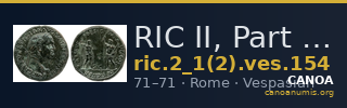 RIC II, Part 1 (second edition) Vespasian 154 — CANOA
