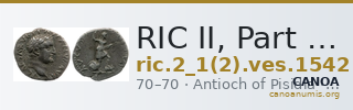 RIC II, Part 1 (second edition) Vespasian 1542 — CANOA