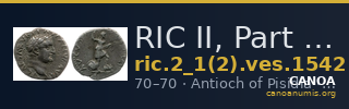 RIC II, Part 1 (second edition) Vespasian 1542 — CANOA