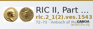 RIC II, Part 1 (second edition) Vespasian 1543 — CANOA