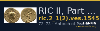 RIC II, Part 1 (second edition) Vespasian 1545 — CANOA