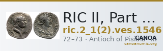 RIC II, Part 1 (second edition) Vespasian 1546 — CANOA