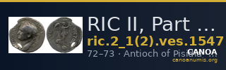RIC II, Part 1 (second edition) Vespasian 1547 — CANOA