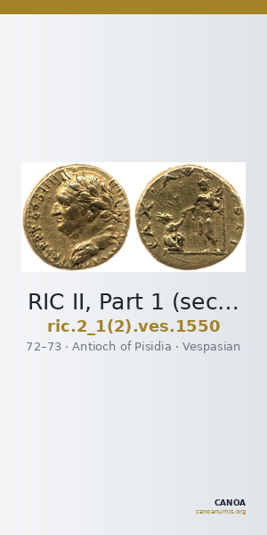 RIC II, Part 1 (second edition) Vespasian 1550 — CANOA