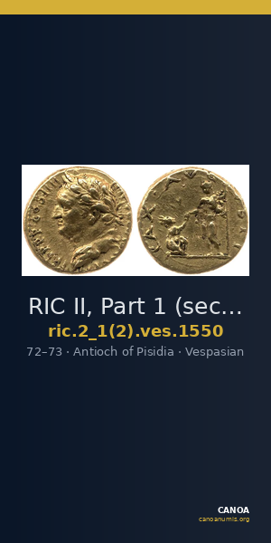 RIC II, Part 1 (second edition) Vespasian 1550 — CANOA
