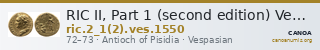 RIC II, Part 1 (second edition) Vespasian 1550 — CANOA