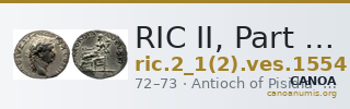 RIC II, Part 1 (second edition) Vespasian 1554 — CANOA