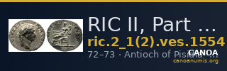 RIC II, Part 1 (second edition) Vespasian 1554 — CANOA