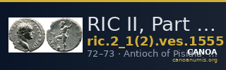 RIC II, Part 1 (second edition) Vespasian 1555 — CANOA