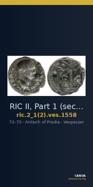 RIC II, Part 1 (second edition) Vespasian 1558 — CANOA
