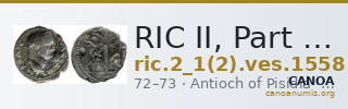 RIC II, Part 1 (second edition) Vespasian 1558 — CANOA