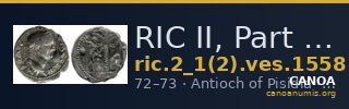 RIC II, Part 1 (second edition) Vespasian 1558 — CANOA