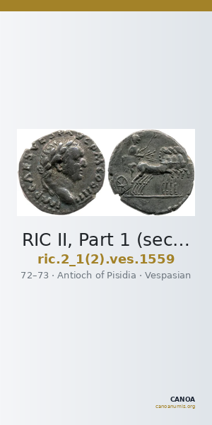 RIC II, Part 1 (second edition) Vespasian 1559 — CANOA