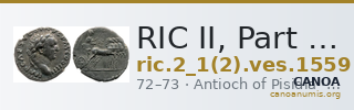 RIC II, Part 1 (second edition) Vespasian 1559 — CANOA