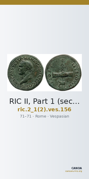 RIC II, Part 1 (second edition) Vespasian 156 — CANOA