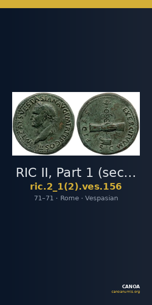 RIC II, Part 1 (second edition) Vespasian 156 — CANOA