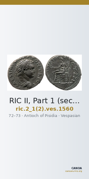 RIC II, Part 1 (second edition) Vespasian 1560 — CANOA