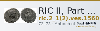 RIC II, Part 1 (second edition) Vespasian 1560 — CANOA