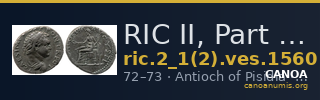 RIC II, Part 1 (second edition) Vespasian 1560 — CANOA