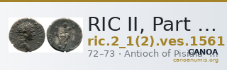 RIC II, Part 1 (second edition) Vespasian 1561 — CANOA