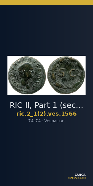 RIC II, Part 1 (second edition) Vespasian 1566 — CANOA