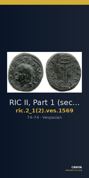 RIC II, Part 1 (second edition) Vespasian 1569 — CANOA