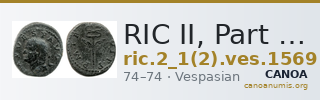 RIC II, Part 1 (second edition) Vespasian 1569 — CANOA