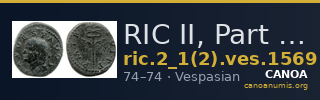 RIC II, Part 1 (second edition) Vespasian 1569 — CANOA