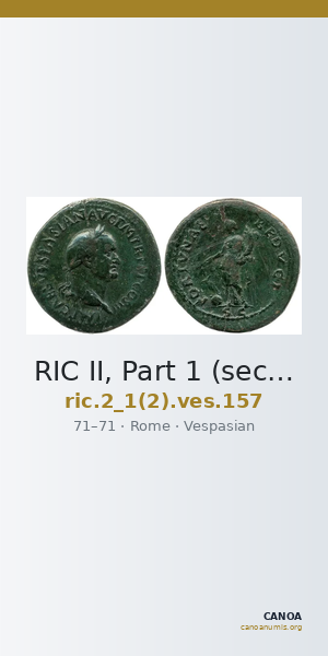 RIC II, Part 1 (second edition) Vespasian 157 — CANOA