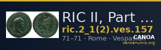 RIC II, Part 1 (second edition) Vespasian 157 — CANOA