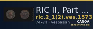 RIC II, Part 1 (second edition) Vespasian 1573 — CANOA